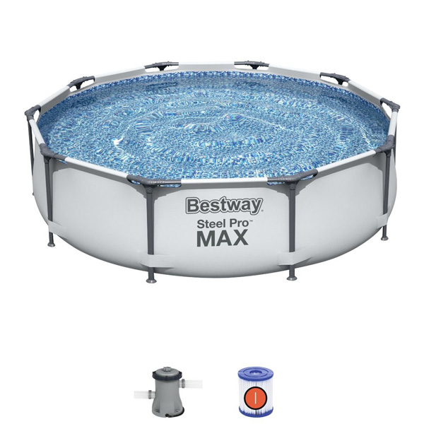 Bestway bazen Steel Pro MAX™ sa čeličnom konstrukcijom sa filter pumpom 305x76cm 56408-1