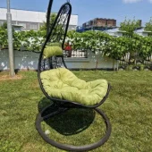 Ljuljaška polu jaje Crni ram Zeleni jastuk F05Z