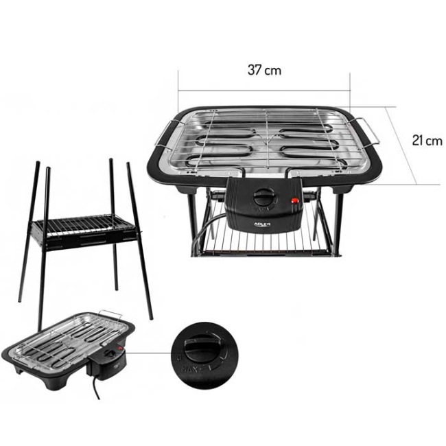 Adler električni roštilj sa postoljem AD6602-3