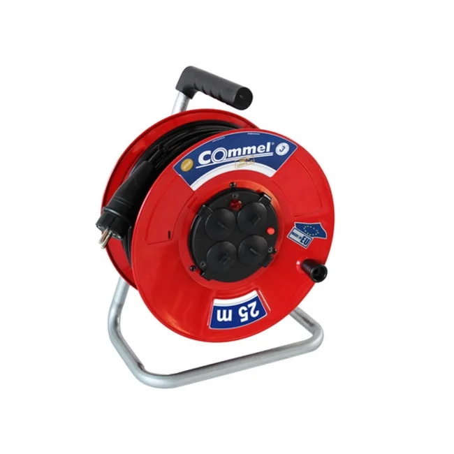 Kabl sa motalicom na metalnom bubnju 280mm monofazni 25m Commel C0929 Kabl sa motalicom na metalnom bubnju 280mm monofazni 25m Commel C0929