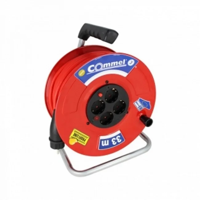 Kabl sa motalicom na metalnom bubnju 280mm monofazni 33m Commel C0920 Kabl sa motalicom na metalnom bubnju 280mm monofazni 33m Commel C0920