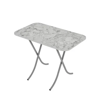 Alesta sklopivi sto 60x100 cm Beli mermer AL10028BM-1