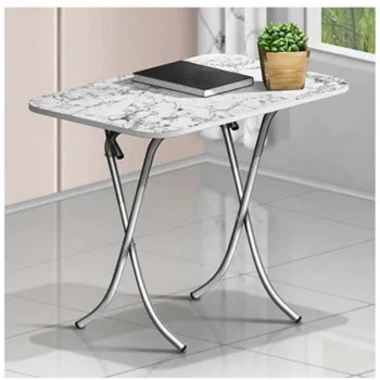 Alesta sklopivi sto 60x100 cm Beli mermer AL10028BM