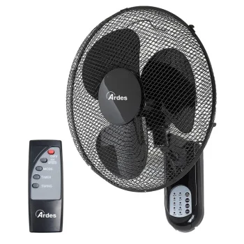 Ardes ventilator zidni sa daljinskim upravljačem i tajmerom 50W Crni AR5W40R Ardes ventilator zidni sa daljinskim upravljačem i tajmerom 50W Crni AR5W40R