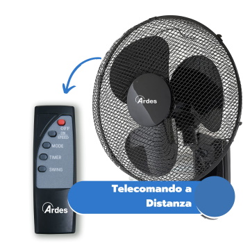 Ardes ventilator zidni sa daljinskim upravljačem i tajmerom 50W Crni AR5W40R-3