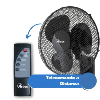 Ardes ventilator zidni sa daljinskim upravljačem i tajmerom 50W Crni AR5W40R-3 Ardes ventilator zidni sa daljinskim upravljačem i tajmerom 50W Crni AR5W40R-3