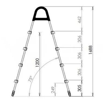 Azuro merdevine  za bazen dvokrake sa 4 gazista do 122cm 