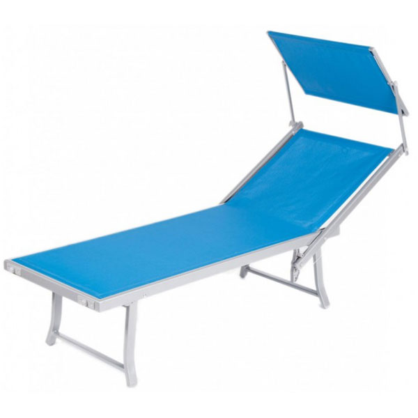 Ležaljka za baštu/plažu sa tendom plava 041243