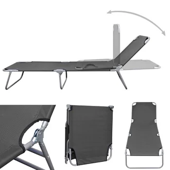 Baštenska ležaljka sklopiva - siva 2 komada 712000s-2-2 Baštenska ležaljka sklopiva - siva 2 komada 712000s-2-2