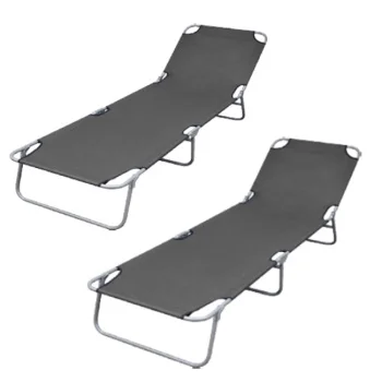 Baštenska ležaljka sklopiva - siva 2 komada 712000s-2 Baštenska ležaljka sklopiva - siva 2 komada 712000s-2