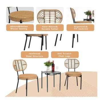 Baštenska stolica ratan - crne nogare KJF10810-3 Baštenska stolica ratan - crne nogare KJF10810-3