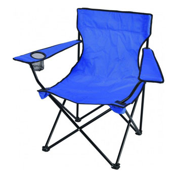 Baštenska stolica sklopiva sa jastukom metalna  - plava 030174