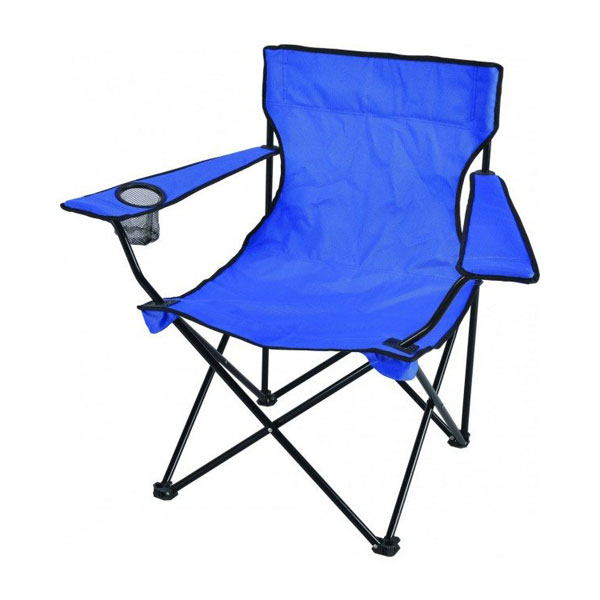 Baštenska stolica sklopiva sa jastukom metalna  - plava 030174-1