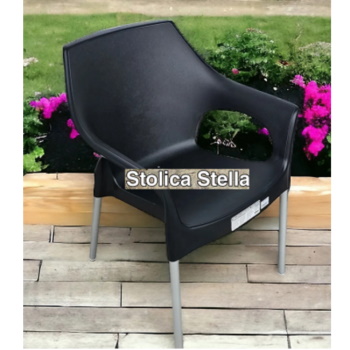 Baštenska stolica Stella sa aluminijumskim nogama -  antracit