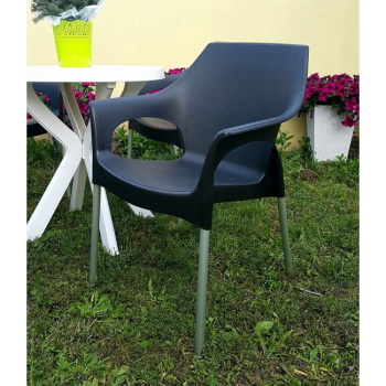 Baštenska stolica Stella sa aluminijumskim nogama -  antracit-2