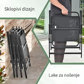 Baštenski set okrugli sto i sklopive stolice za 4 osobe crni Napoli 24-SA0124C-3 Baštenski set okrugli sto i sklopive stolice za 4 osobe crni Napoli 24-SA0124C-3