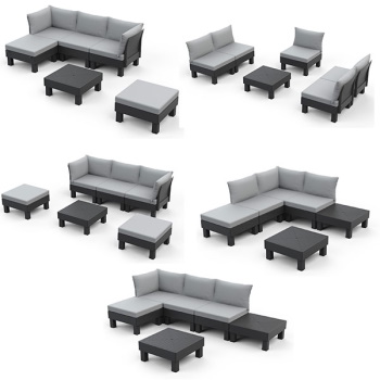 Baštenski set  Cantara trosed sa dve stolice i stočićem 5 seater grafit CU 257361-2