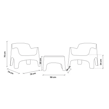 Baštenska garnitura Ibiza Graphite -3 Baštenska garnitura Ibiza Graphite -3