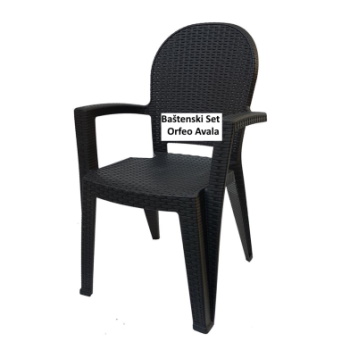 Baštenski set Sto Orfeo + 6 stolica Avala 140x80cm antracit-2