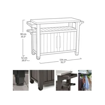 Baštenski sto mobilni unity XL 207L grafit CU 230419-3 Baštenski sto mobilni unity XL 207L grafit CU 230419-3