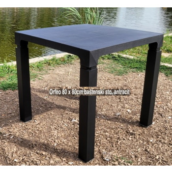 Sto plastični četvrtasti Orfeo 80x80 cm Antracit-1