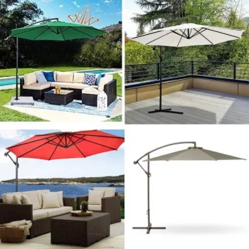 Suncobran viseći zglobni Parasol 300cm kapućino 24-SA0115K-1 Suncobran viseći zglobni Parasol 300cm kapućino 24-SA0115K-1