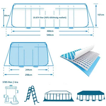Intex bazen Prism Frame sa metalnom konstrukcijom 488 x 244 x 107 cm 26792-2