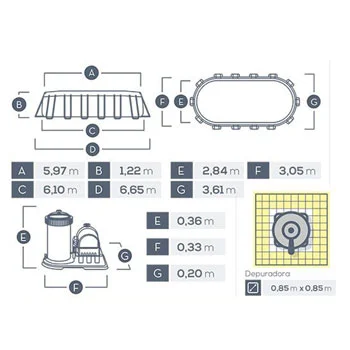 Intex bazen Prism Frame sa metalnom konstrukcijom 610 x 305 x 122 cm 26798-4