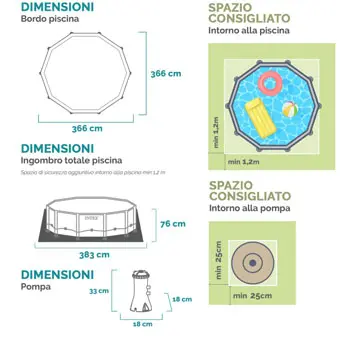 Intex Metal Frame bazen 366x76 cm – bazen sa čeličnom konstrukcijom i filter pumpom 28212-2