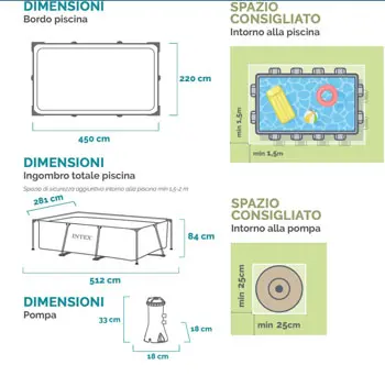 Intex bazen RIntex Rectangular Frame bazen 450x220x84 cm sa filter pumpom 28274-3
