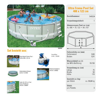 Bazen 488 x 122 cm Ultra frame Intex-1