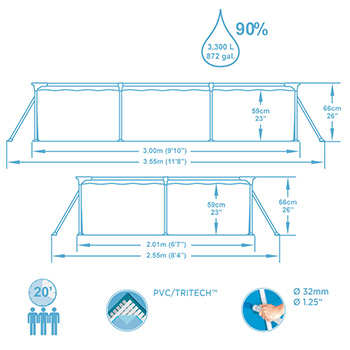 Bestway bazen Steel Pro sa čeličnom konstrukcijom sa filter pumpom 300x201x66cm 56411