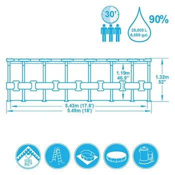 Bestway bazen Power Steel sa čeličnom konstrukcijom sa kompletnom opremom 549x132cm 56427-3