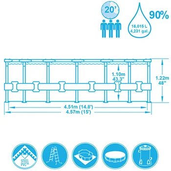 Bestway bazen za dvorište sa čeličnom konstrukcijom 457x122cm 56438-2 Bestway bazen za dvorište sa čeličnom konstrukcijom 457x122cm 56438-2