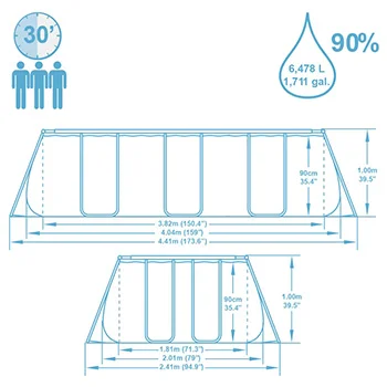 Bestway bazen Power Steel sa čeličnom konstrukcijom sa filter pumpom i merdevinama 404x201x100cm 56441-4 Bestway bazen Power Steel sa čeličnom konstrukcijom sa filter pumpom i merdevinama 404x201x100cm 56441-4