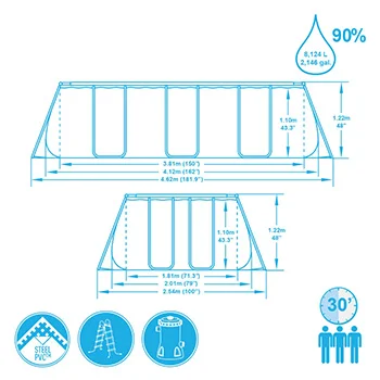 Bestway bazen Power Steel sa čeličnom konstrukcijom sa filter pumpom i merdevinama 412x201x122cm 56456-3