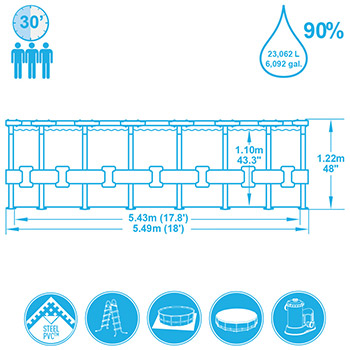 Bestway bazen za dvorište sa čeličnom konstrukcijom 549x122cm 56462