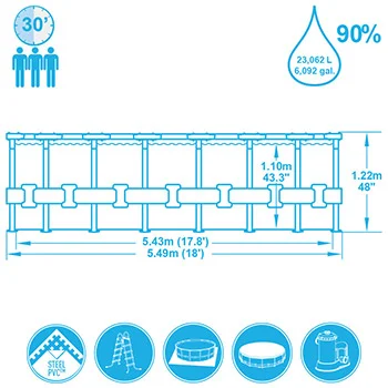Bestway bazen za dvorište sa čeličnom konstrukcijom 549x122cm 56462-2