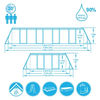 Bestway bazen Power Steel sa čeličnom konstrukcijom sa kompletnom opremom 549x274x122cm 56465-3