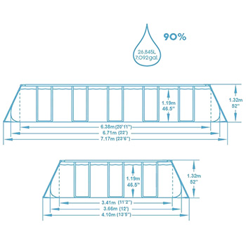 Bestway bazen Power Steel sa čeličnom konstrukcijom sa kompletnom opremom 671x366x132cm 56470