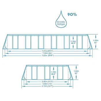 Bestway bazen Power Steel sa čeličnom konstrukcijom sa kompletnom opremom 732x366x132cm 56474-3