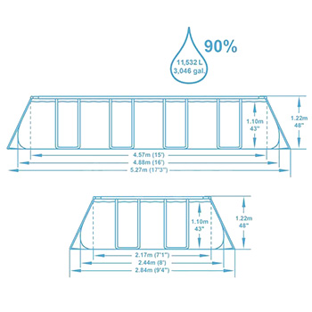 Bestway bazen Power Steel sa čeličnom konstrukcijom sa kompletnom opremom 488x244x122cm 56670