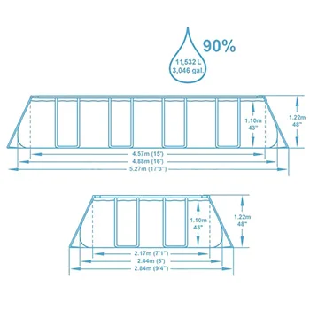 Bestway bazen Power Steel sa čeličnom konstrukcijom sa kompletnom opremom 488x244x122cm 56670-3