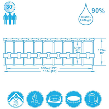 Bestway bazen za dvorište sa čeličnom konstrukcijom 610x122cm 56675