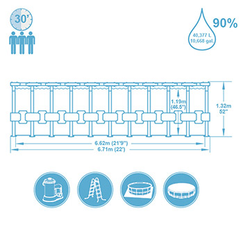Bestway bazen za dvorište sa čeličnom konstrukcijom 671x132cm 56705