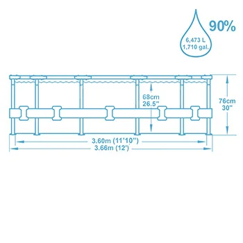 Bestway bazen za dvorište sa čeličnom konstrukcijom 366x76cm 56706-2