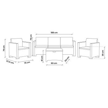 Bica baštenska garnitura Nebraska 3 Graphite-6