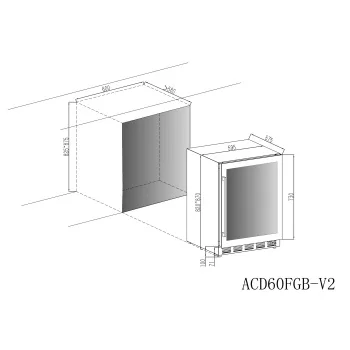 Cavin ugradna vinska vitrina potpultna Arctic collection 60 ACD60FGB-7 Cavin ugradna vinska vitrina potpultna Arctic collection 60 ACD60FGB-7