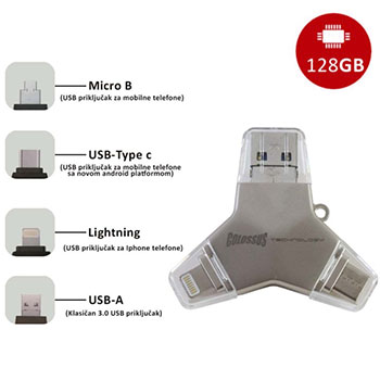 Colossus multi USB i dragon 4 u 1 U016A 128GB 