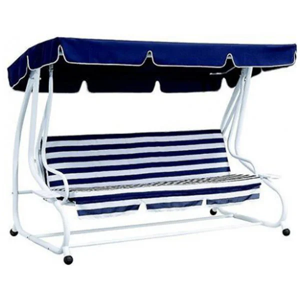 Crete baštenska ljuljaška trosed plavo - bela 023747 Crete baštenska ljuljaška trosed plavo - bela 023747